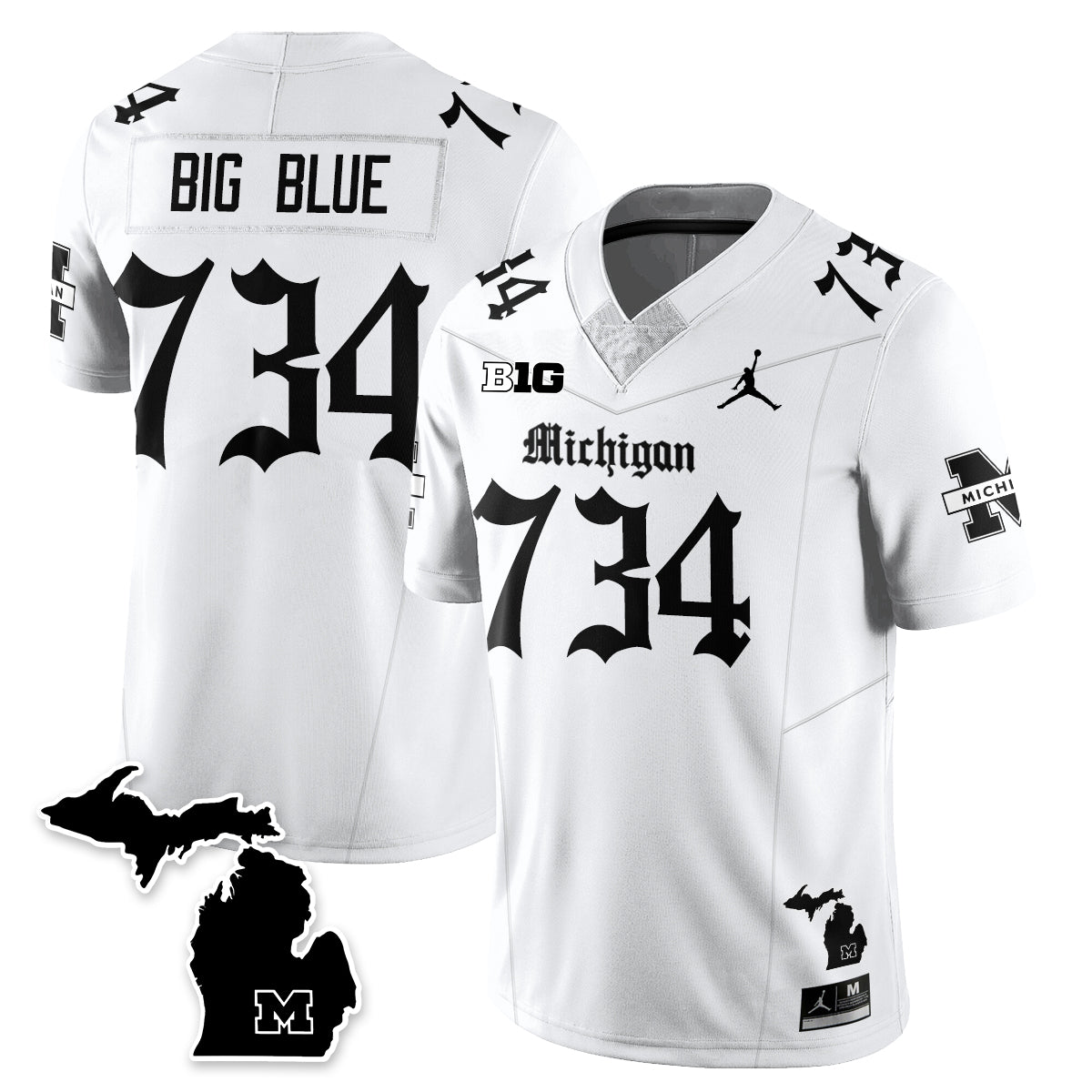 MICH Gothic Vapor Limited Football Jersey - Stitched