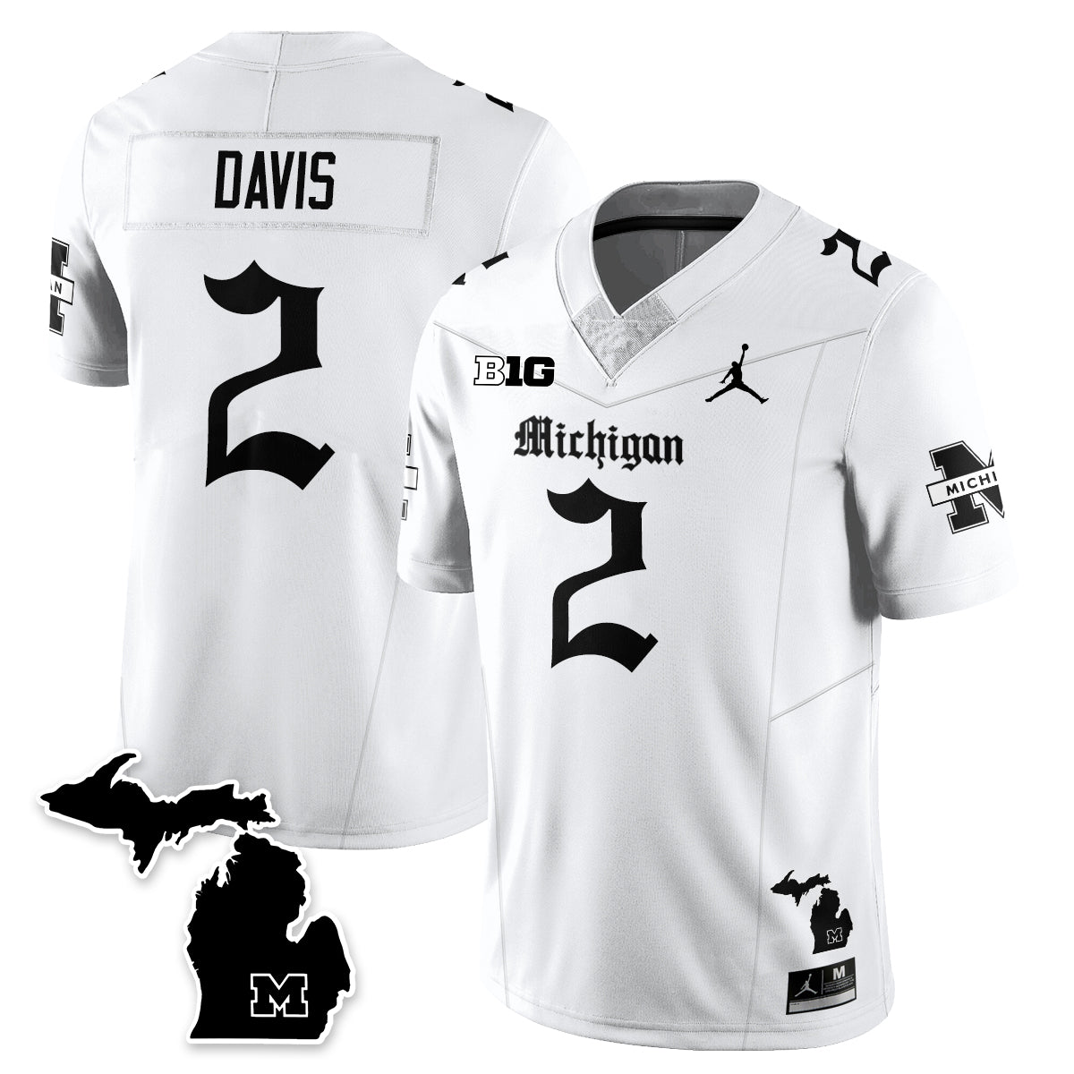 MICH Gothic Vapor Limited Football Jersey - Stitched