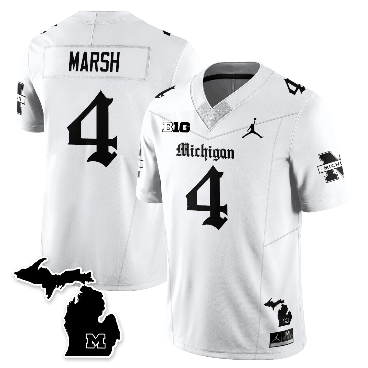 MICH Gothic Vapor Limited Football Jersey - Stitched
