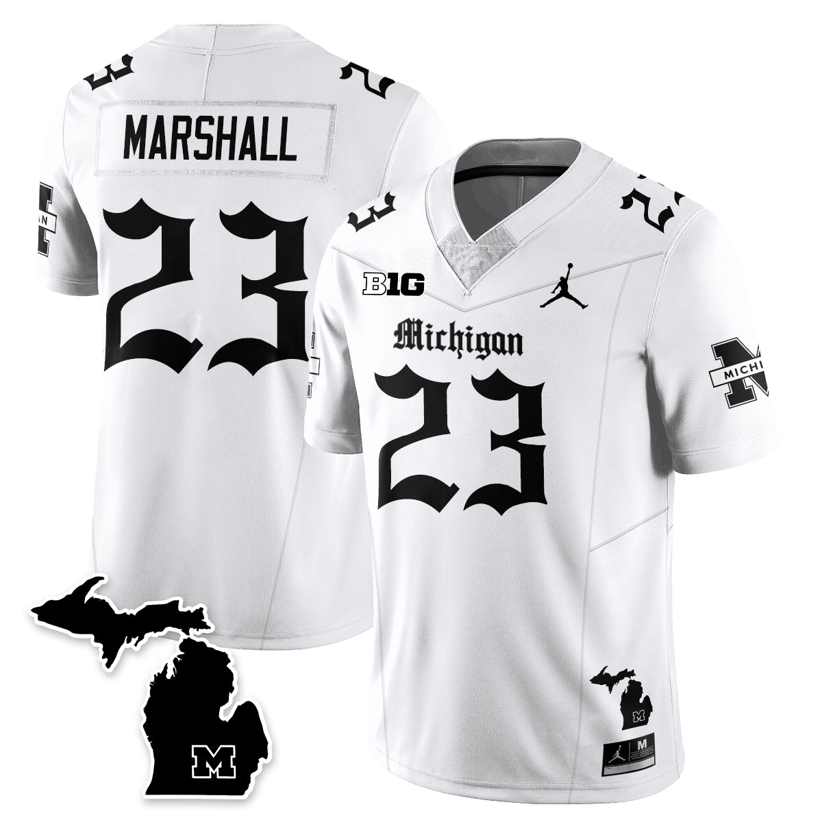MICH Gothic Vapor Limited Football Jersey - Stitched