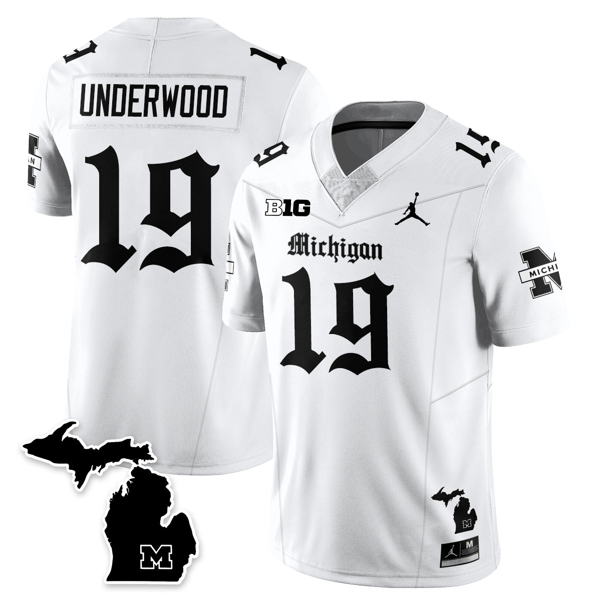 MICH Gothic Vapor Limited Football Jersey - Stitched