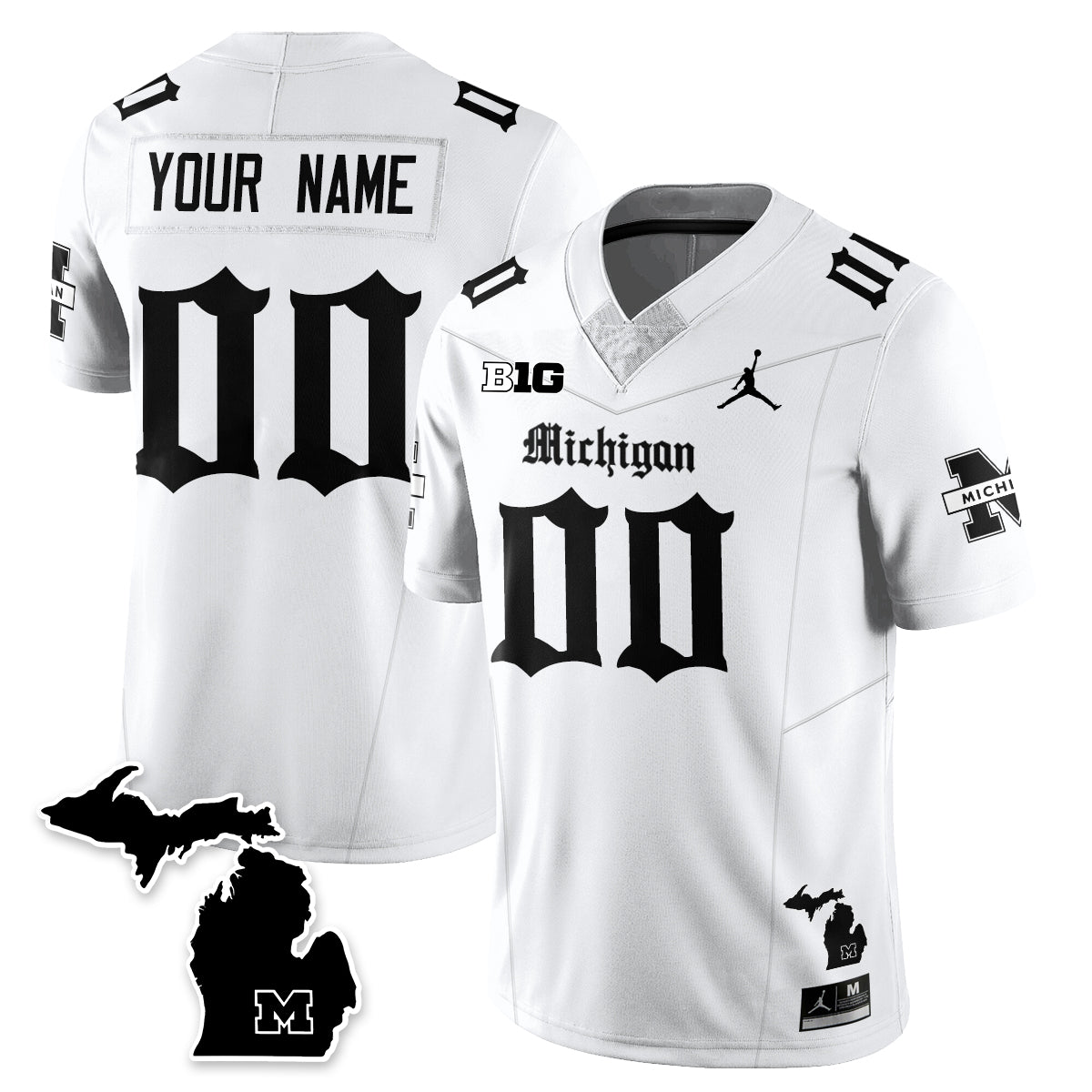 MICH Gothic Vapor Limited Football Jersey - Stitched