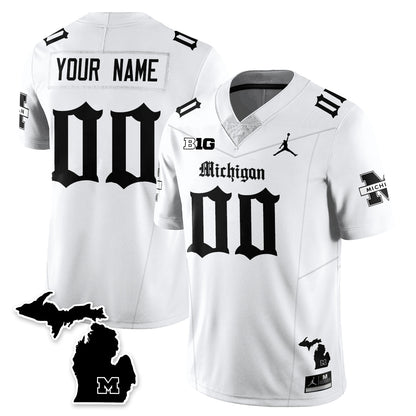 Custom MICH Gothic Vapor Limited Football Jersey - Stitched