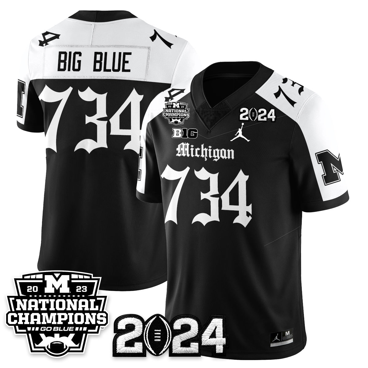 MICH Gothic 2023 National Champions Vapor Limited Football Jersey - Stitched