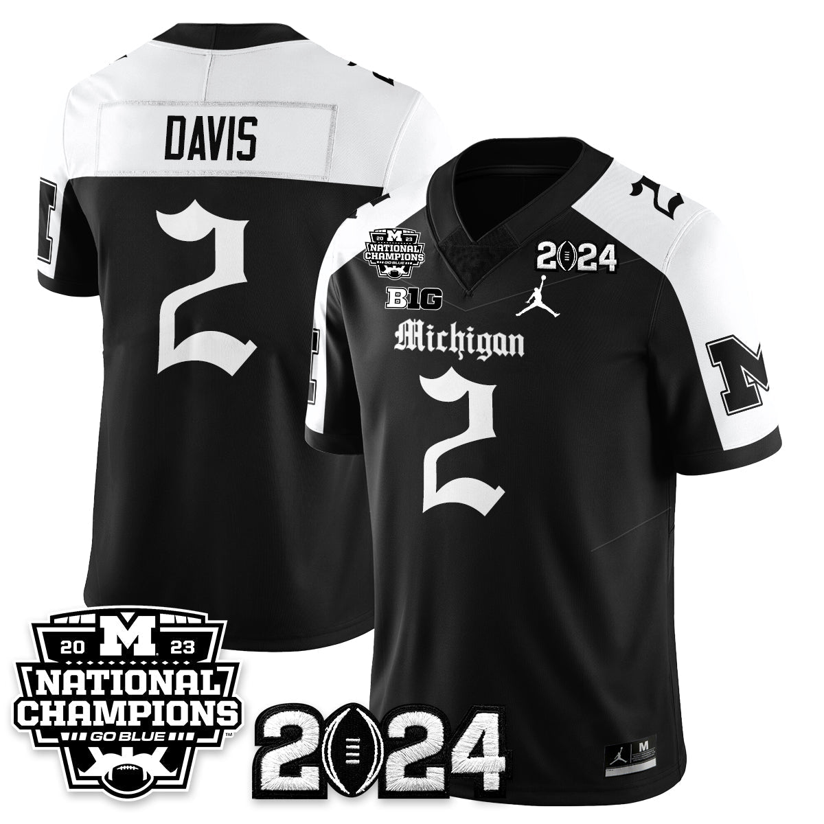 MICH Gothic 2023 National Champions Vapor Limited Football Jersey - Stitched