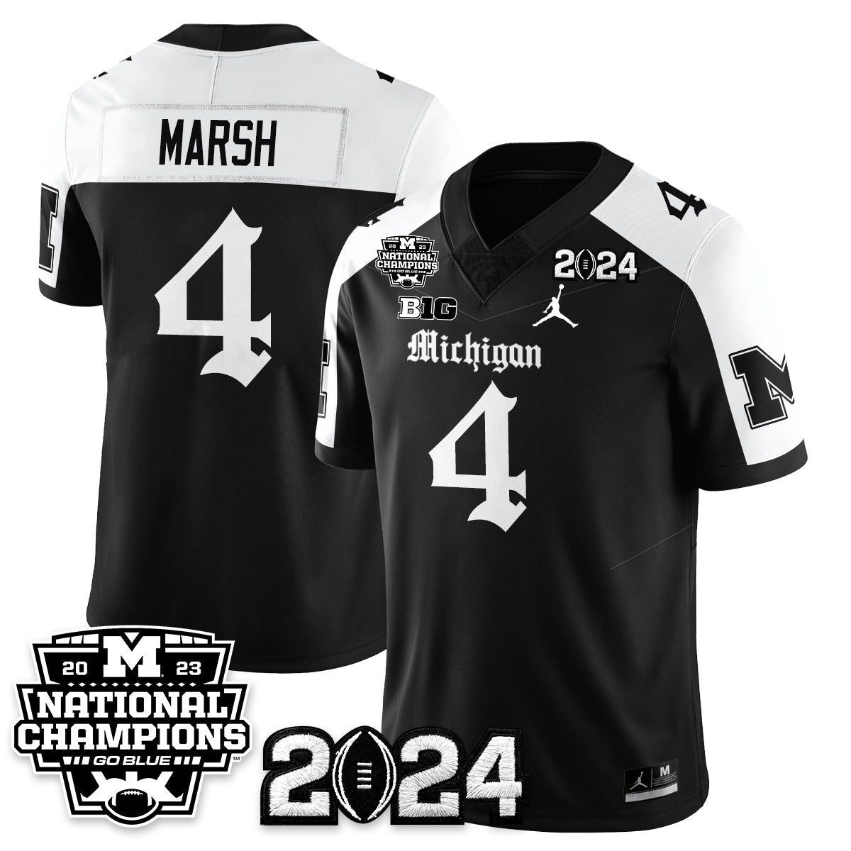 MICH Gothic 2023 National Champions Vapor Limited Football Jersey - Stitched