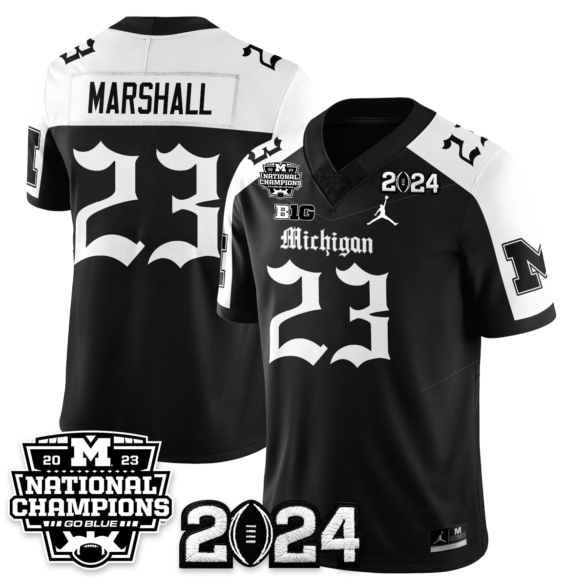 MICH Gothic 2023 National Champions Vapor Limited Football Jersey - Stitched