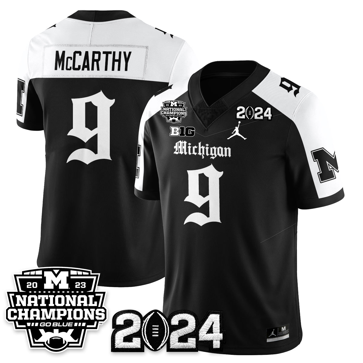 MICH Gothic 2023 National Champions Vapor Limited Football Jersey - Stitched
