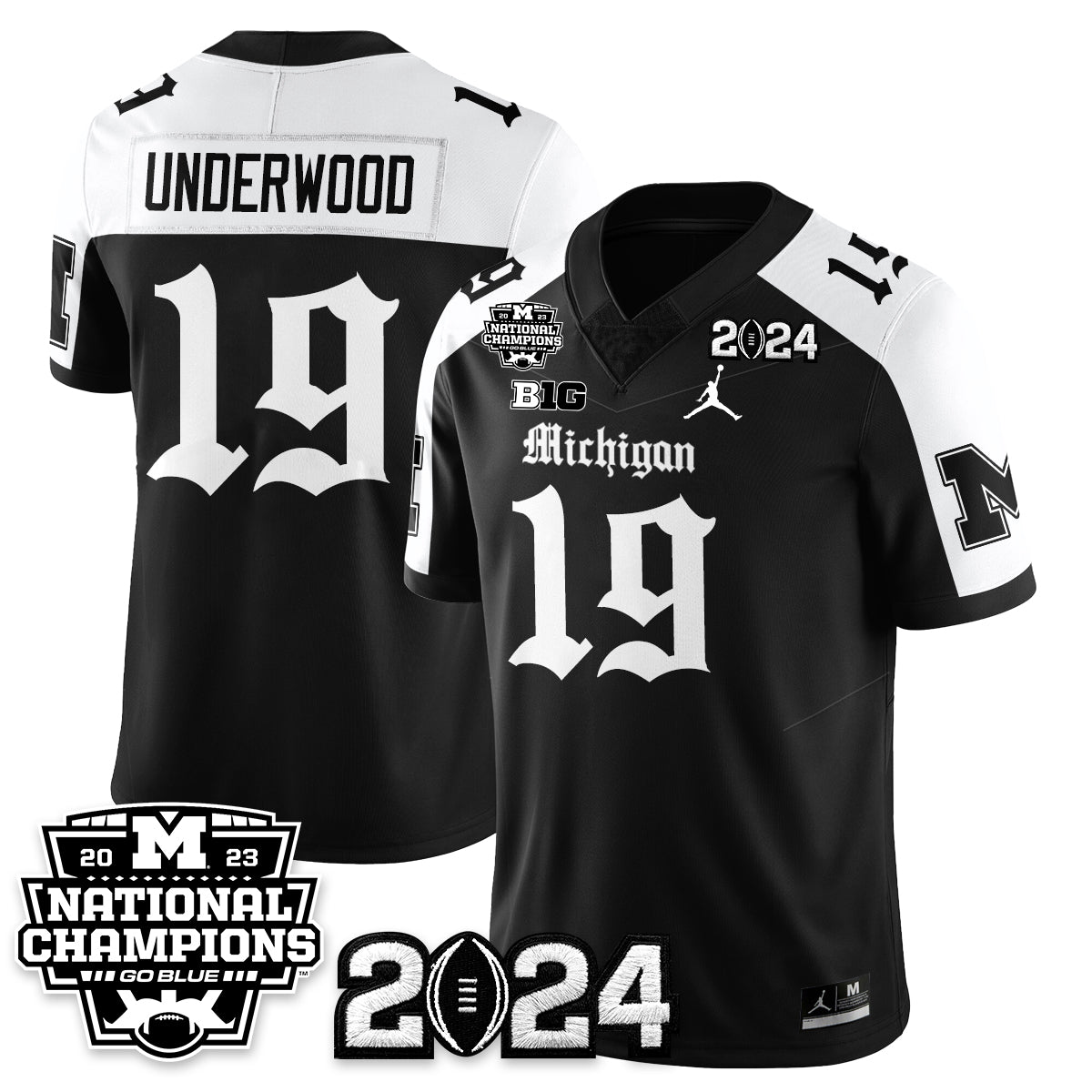 MICH Gothic 2023 National Champions Vapor Limited Football Jersey - Stitched