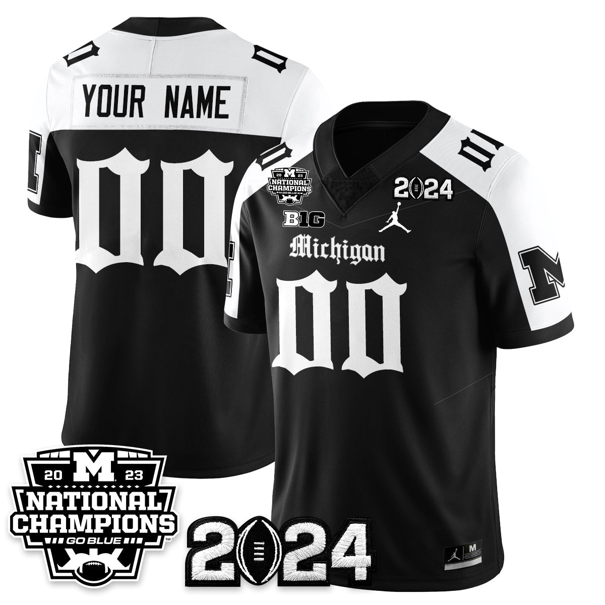 Custom MICH Gothic 2023 National Champions Vapor Limited Football Jersey - Stitched (Copy)