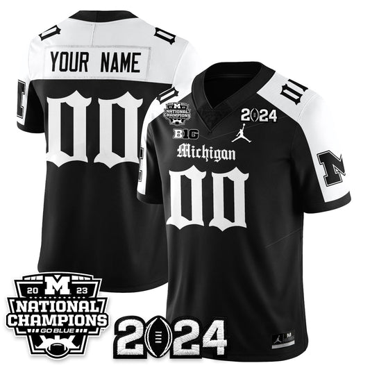 Custom MICH Gothic 2023 National Champions Vapor Limited Football Jersey - Stitched (Copy)
