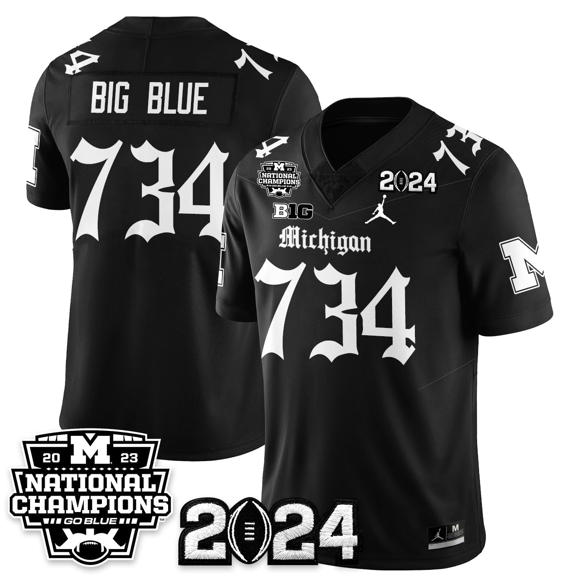 MICH Gothic 2023 National Champions Vapor Limited Football Jersey - Stitched