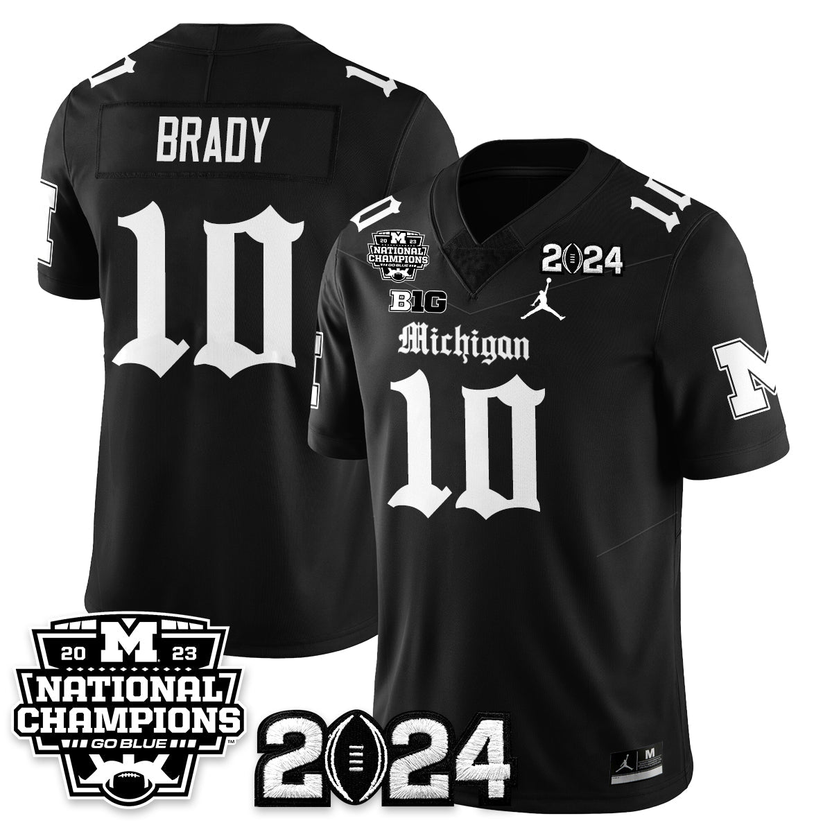MICH Gothic 2023 National Champions Vapor Limited Football Jersey - Stitched