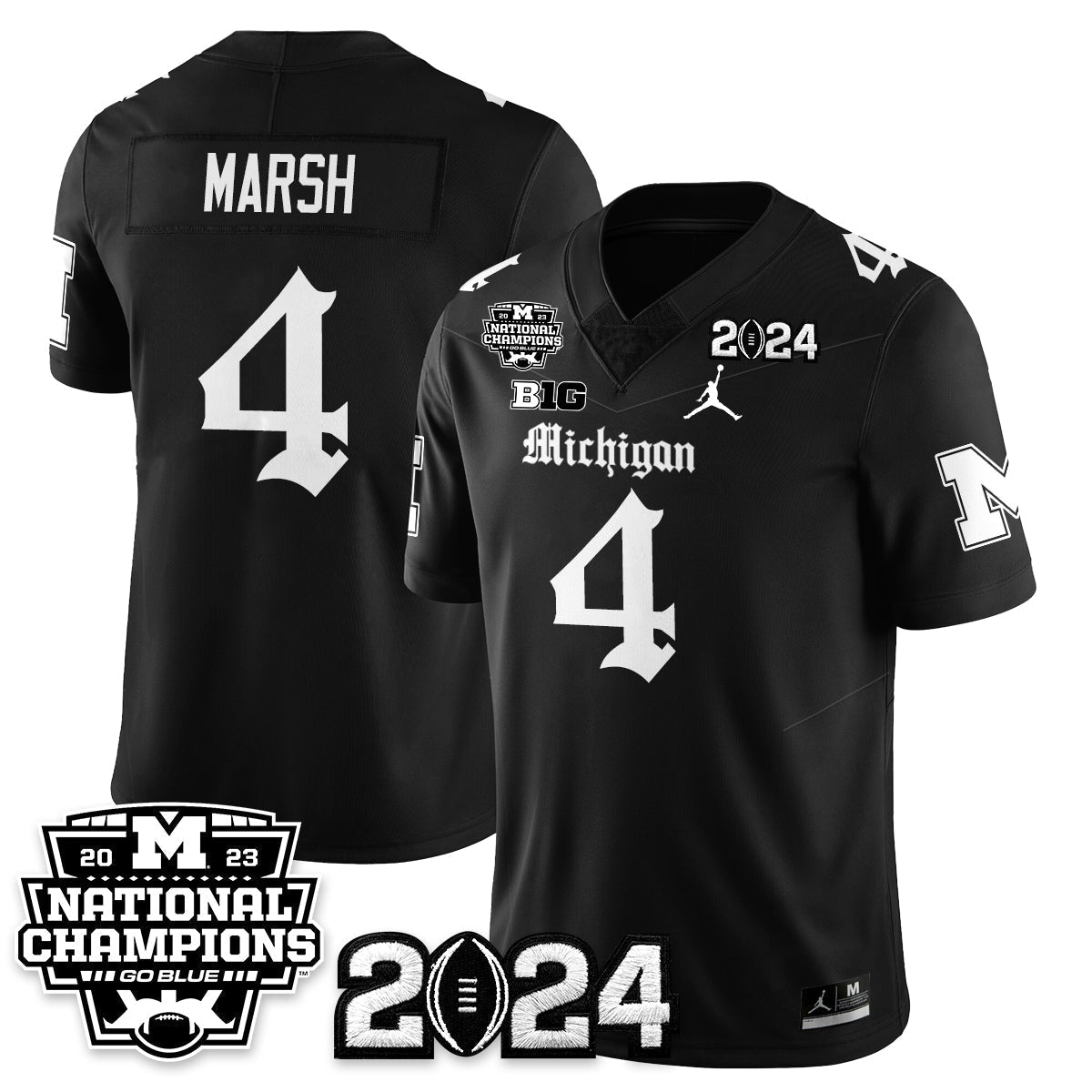 MICH Gothic 2023 National Champions Vapor Limited Football Jersey - Stitched