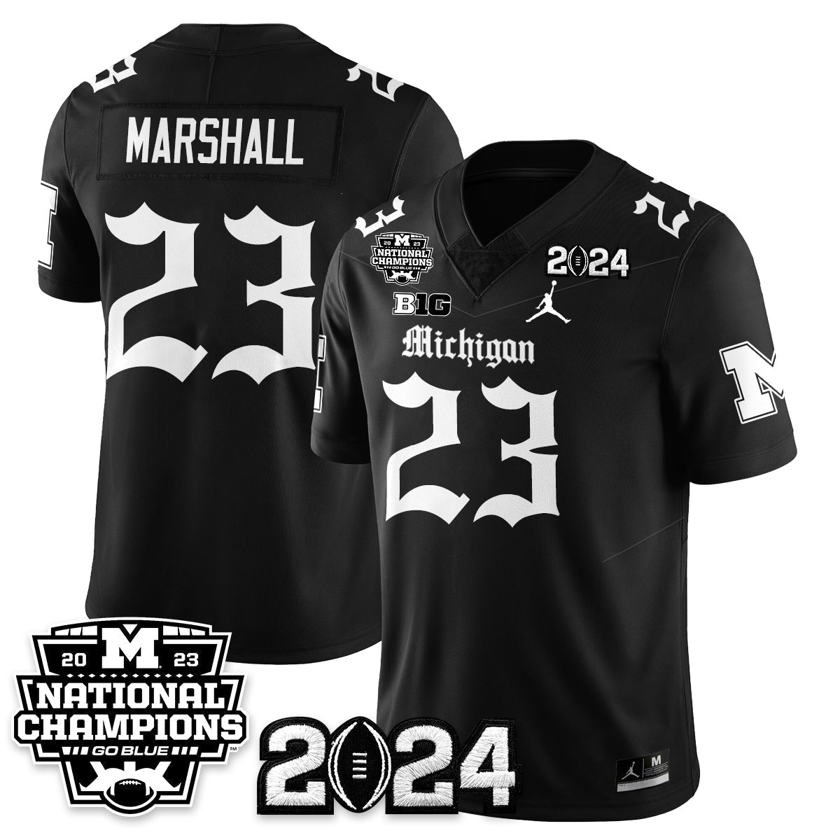 MICH Gothic 2023 National Champions Vapor Limited Football Jersey - Stitched