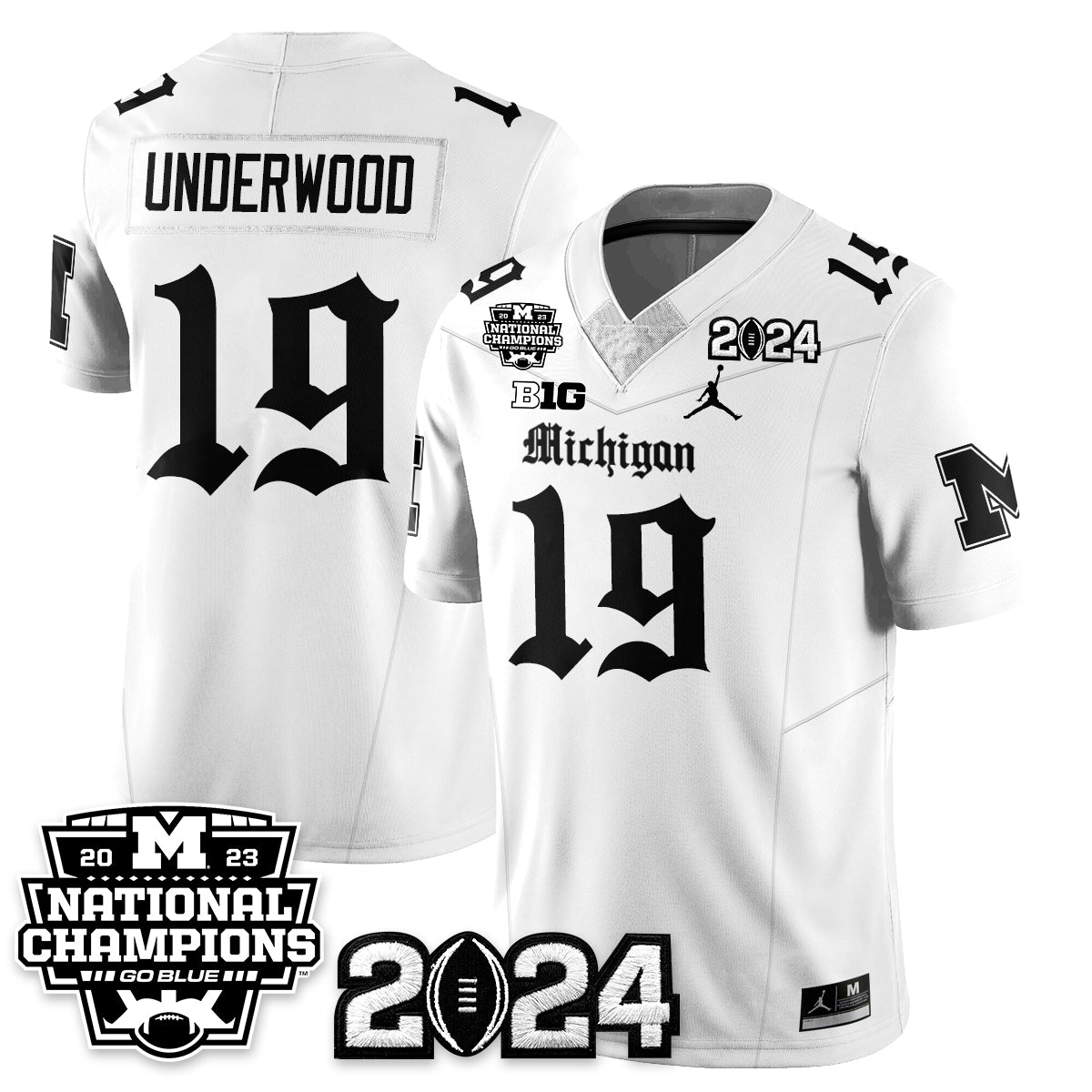 MICH Gothic 2023 National Champions Vapor Limited Football Jersey - Stitched