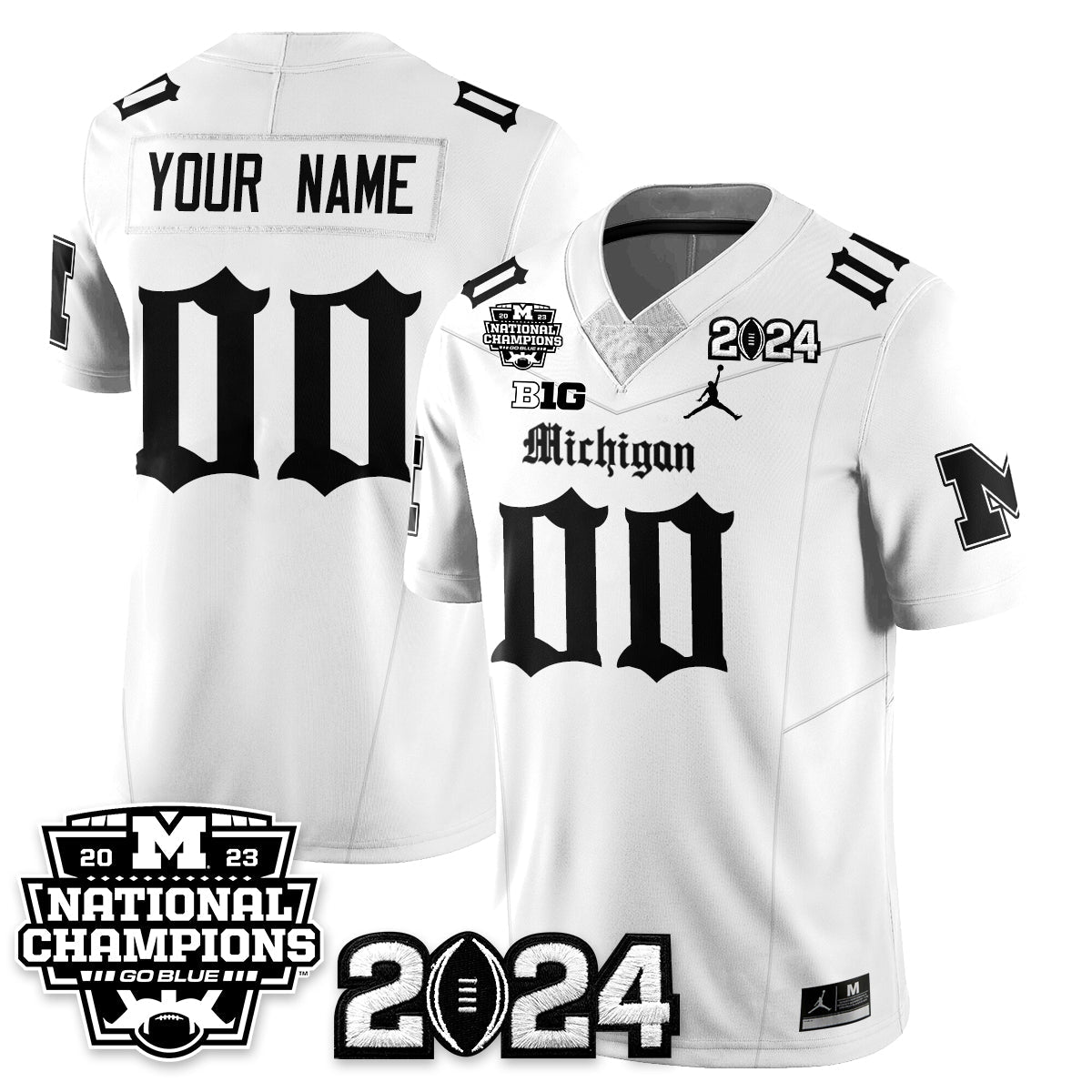 Custom MICH Gothic 2023 National Champions Vapor Limited Football Jersey - Stitched (Copy)