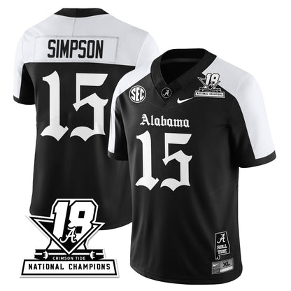 BAMA 18x-Time National Champions Gothic Vapor Limited Jersey - Stitched