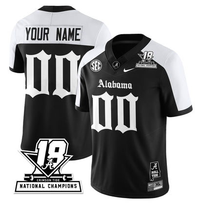 BAMA 18x-Time National Champions Gothic Vapor Limited Custom Jersey - Stitched