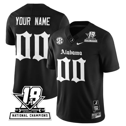 BAMA 18x-Time National Champions Gothic Vapor Limited Jersey - Stitched
