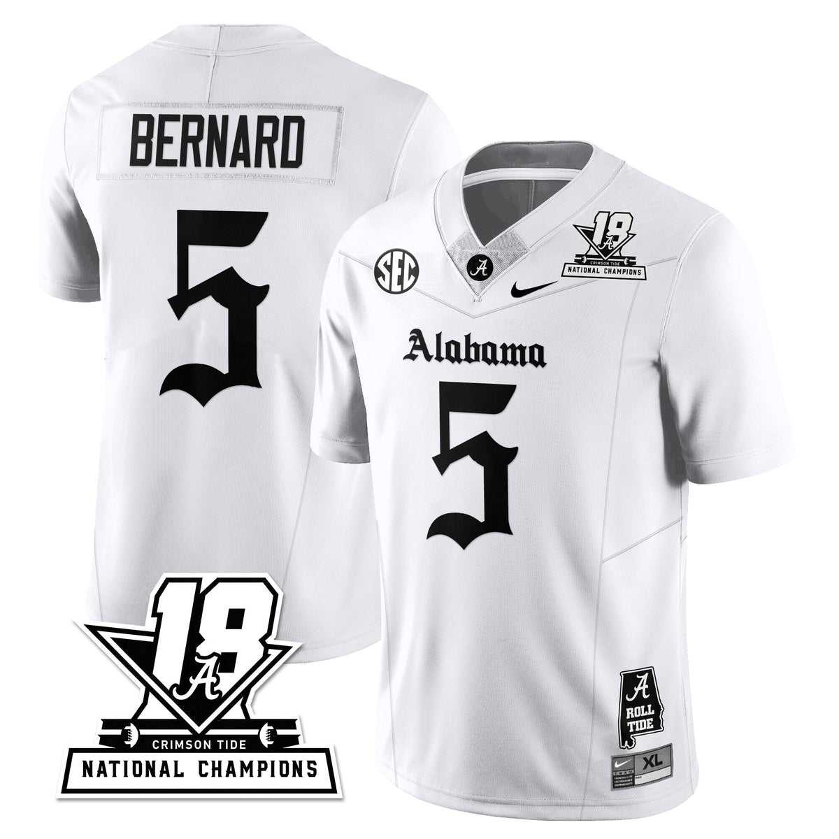BAMA 18x-Time National Champions Gothic Vapor Limited Jersey - Stitched