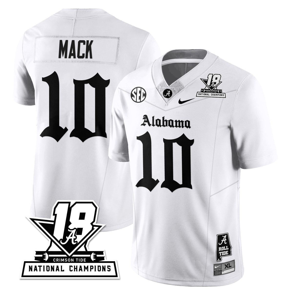BAMA 18x-Time National Champions Gothic Vapor Limited Jersey - Stitched