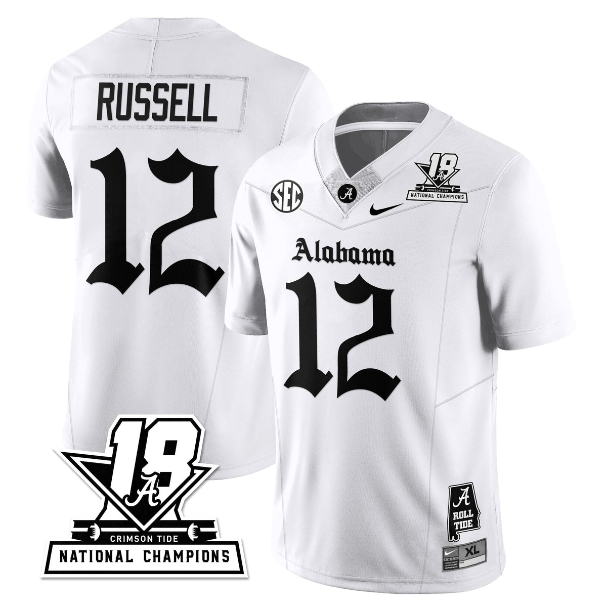 BAMA 18x-Time National Champions Gothic Vapor Limited Jersey - Stitched