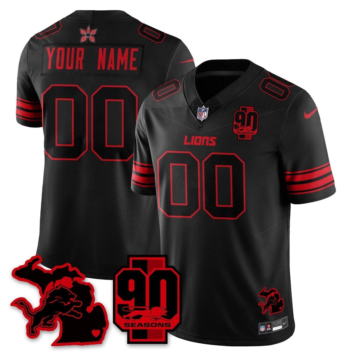 Custom DET 'Stranger Things Edition' Vapor Limited Jersey - Stitched