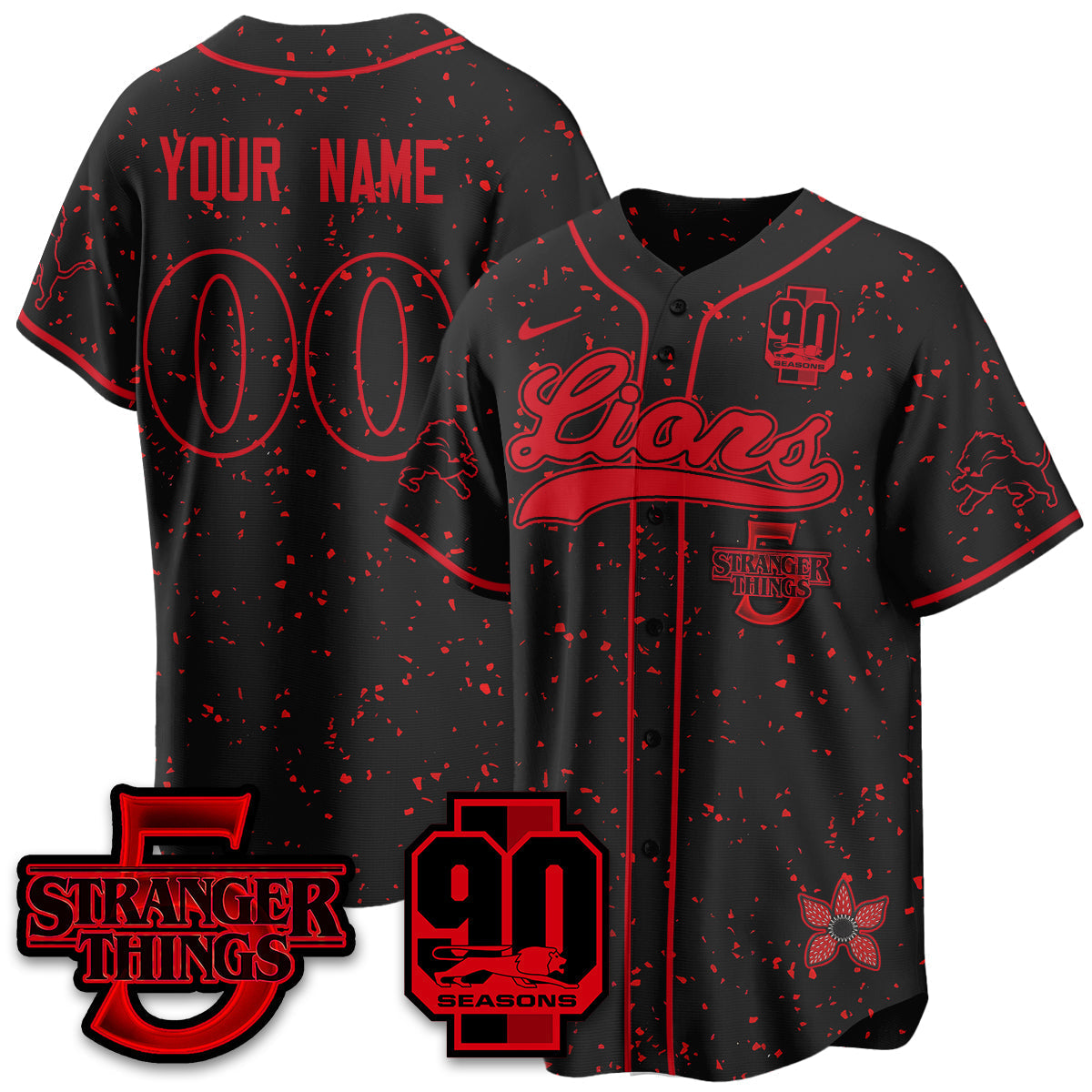 DET 'Stranger Things Edition' Vapor Limited Baseball Custom Jersey - Stitched