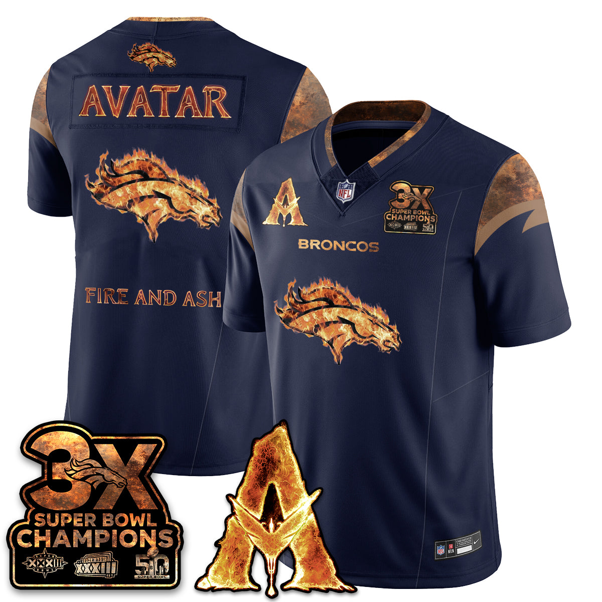 DEN x Avatar 3 Fire and Ash Jersey V2 - Stitched