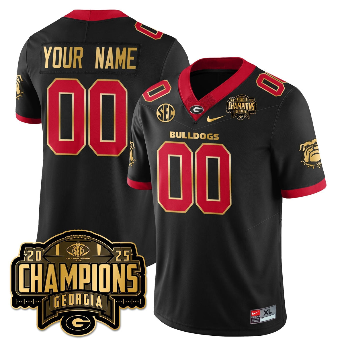 Custom UGA Vapor Limited Jersey - SEC Football Champions - Stitched
