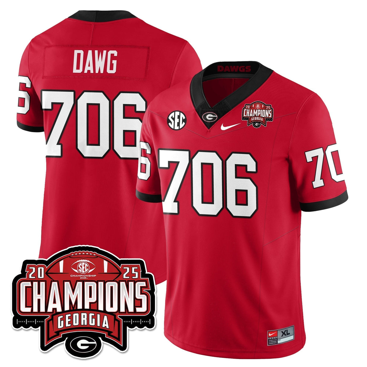 UGA Vapor Limited Jersey - SEC Football Champions - Stitched