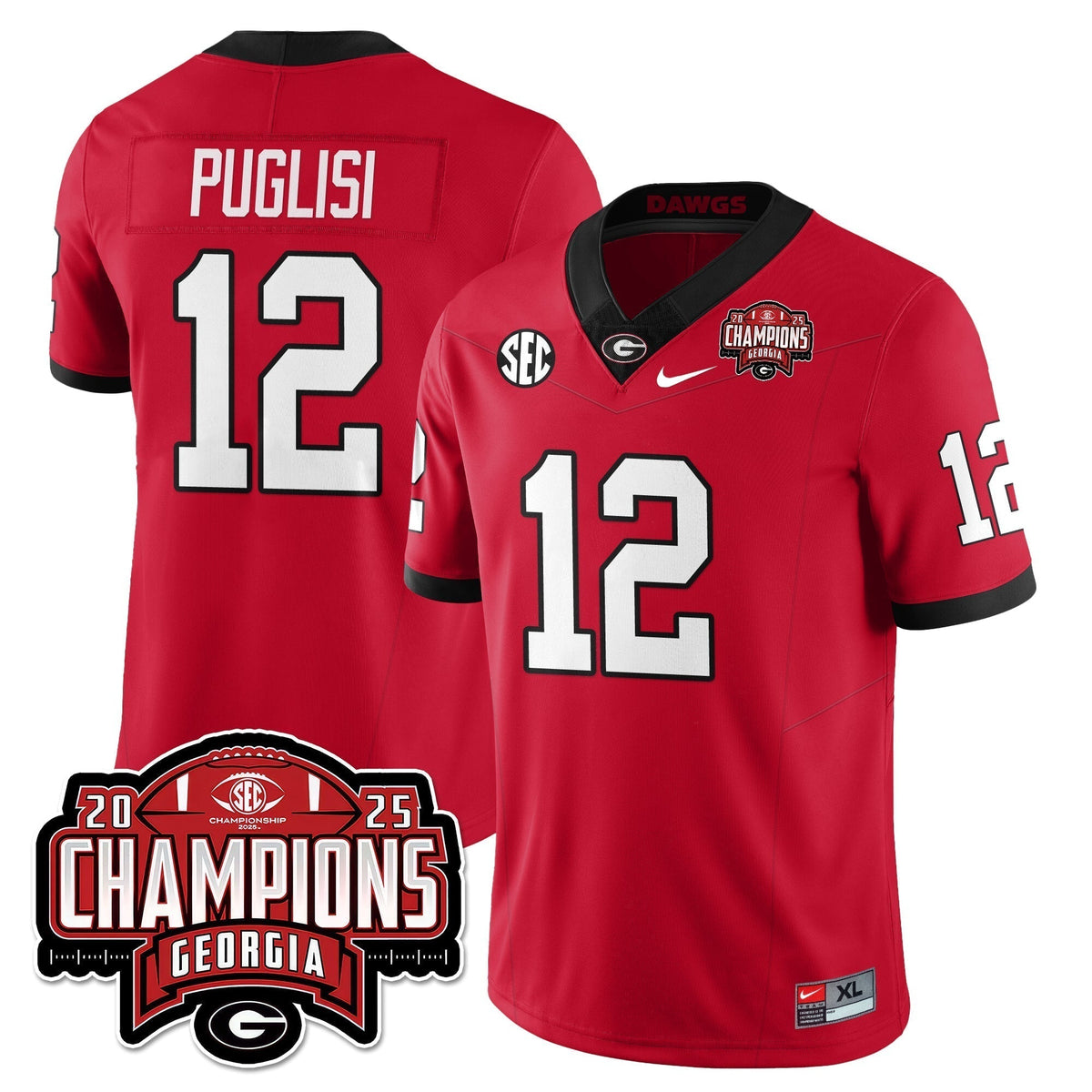 UGA Vapor Limited Jersey - SEC Football Champions - Stitched