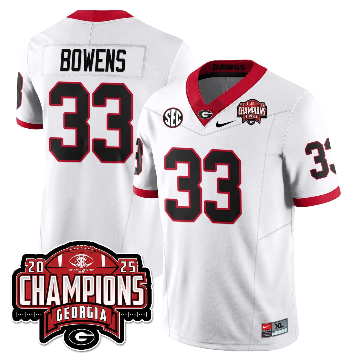 UGA Vapor Limited Jersey - SEC Football Champions - Stitched