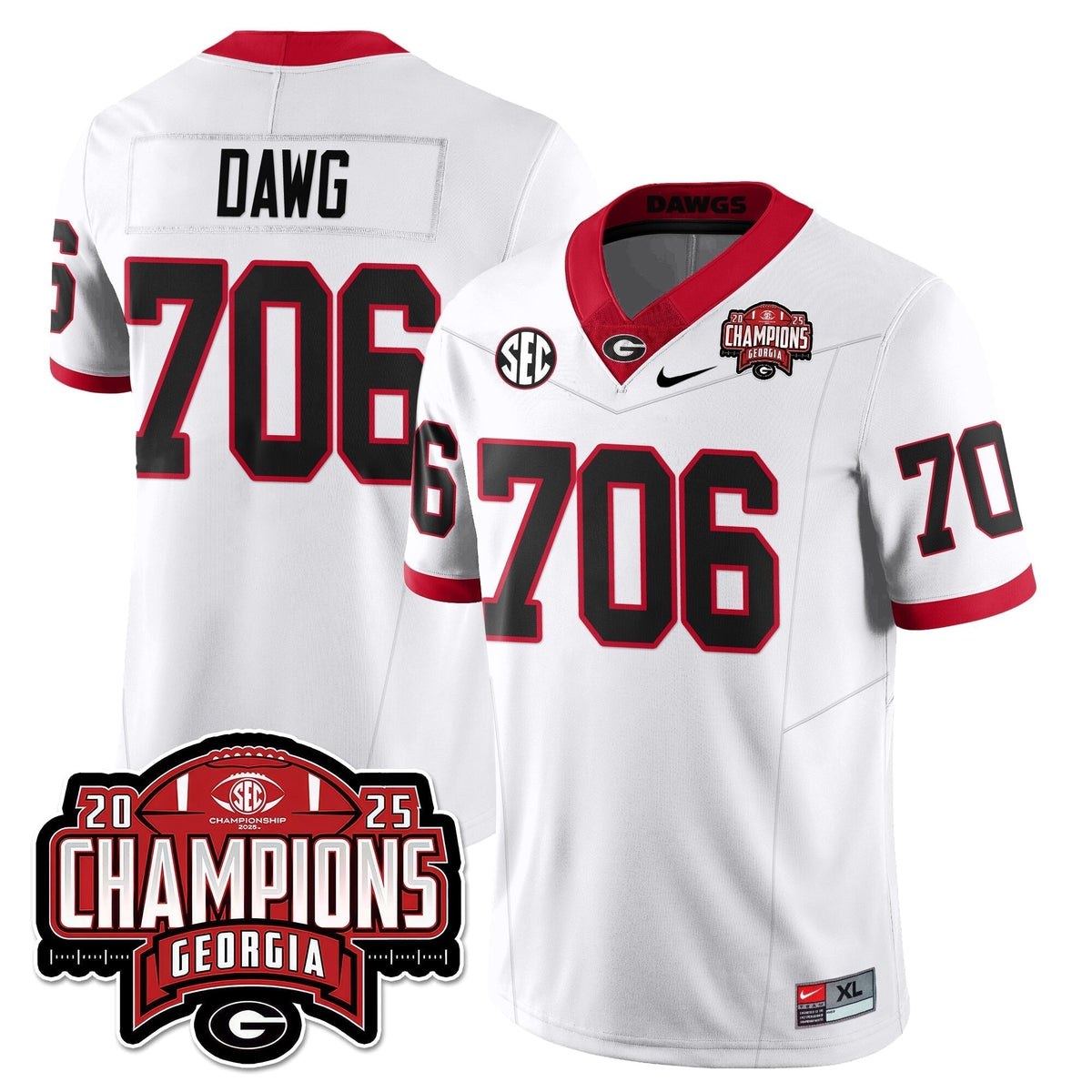 UGA Vapor Limited Jersey - SEC Football Champions - Stitched