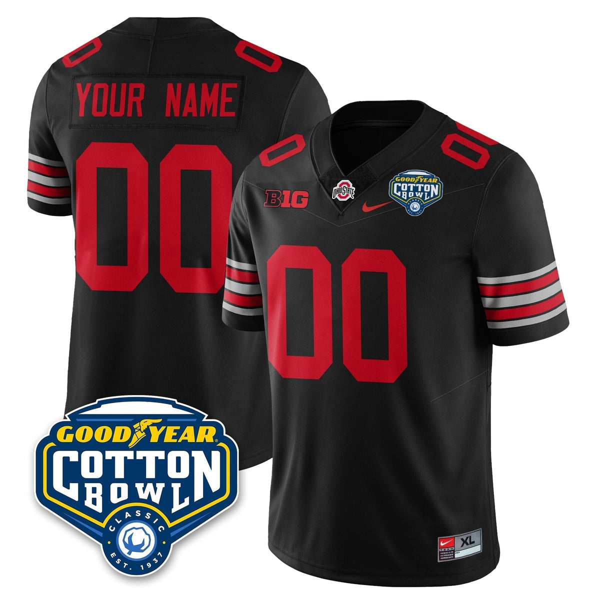 Ohio State Buckeyes Football Vapor Limited Custom Jersey - Cotton Bowl - All Stitched