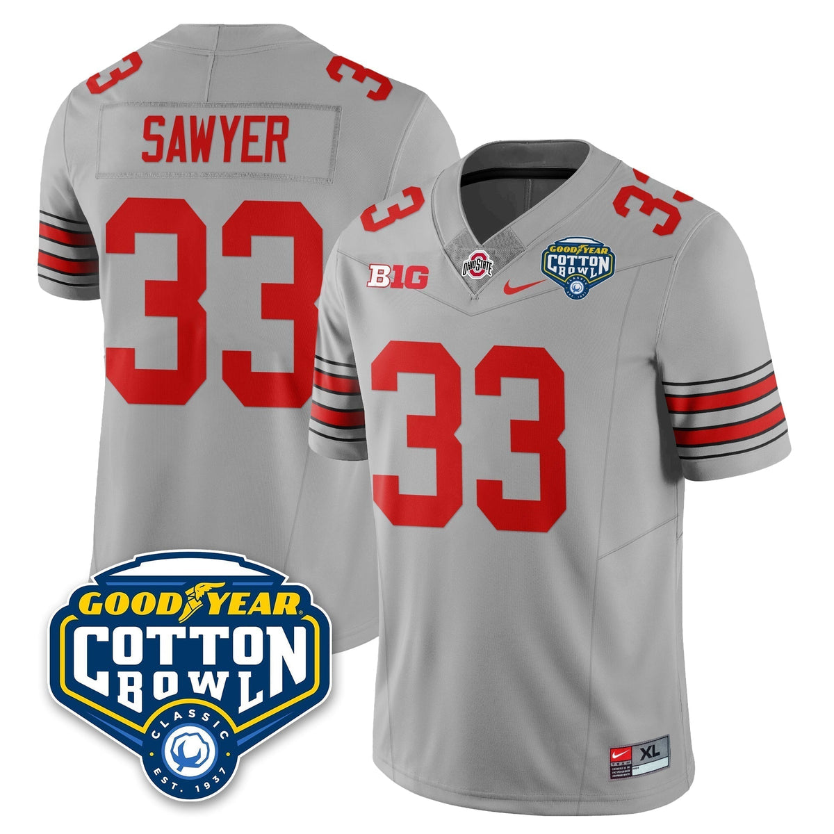 Ohio State Buckeyes Football Vapor Limited Jersey - Cotton Bowl - All Stitched