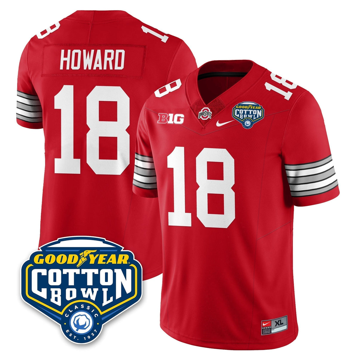 Ohio State Buckeyes Football Vapor Limited Jersey - Cotton Bowl - All Stitched
