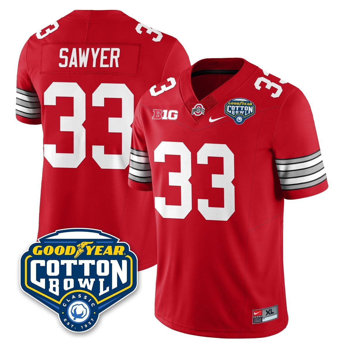 Ohio State Buckeyes Football Vapor Limited Jersey - Cotton Bowl - All Stitched