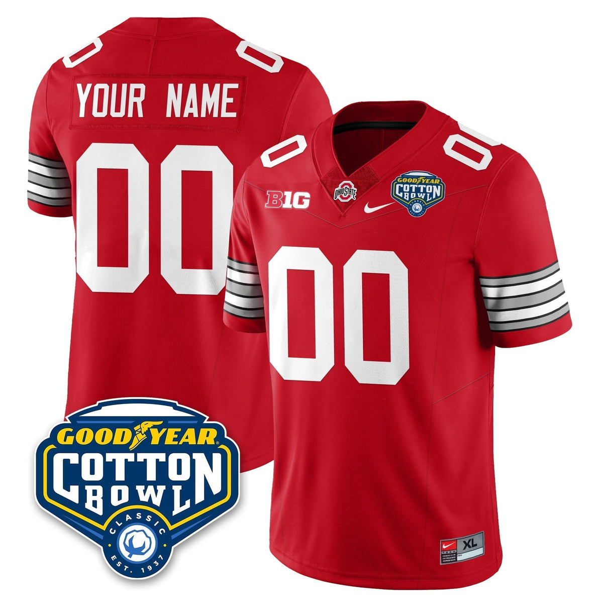 Ohio State Buckeyes Football Vapor Limited Jersey - Cotton Bowl - All Stitched