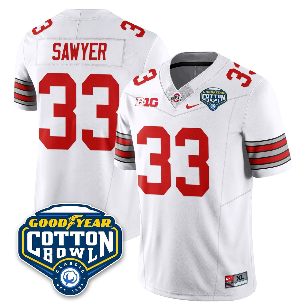 Ohio State Buckeyes Football Vapor Limited Jersey - Cotton Bowl - All Stitched