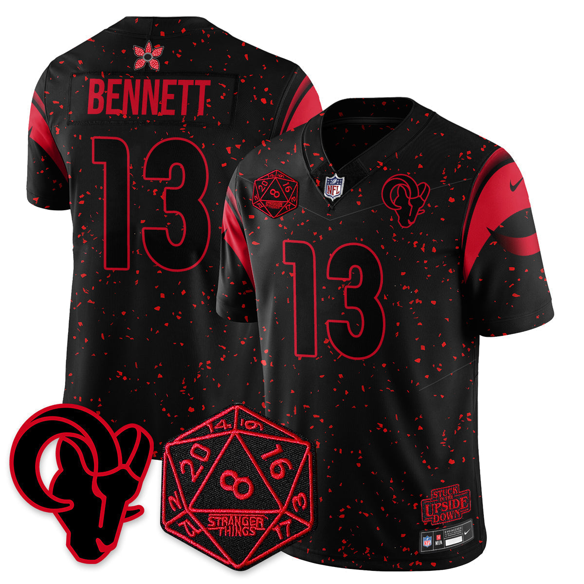 Los Angeles Rams Stranger Things Vapor Limited Jersey V2 - All Stitched