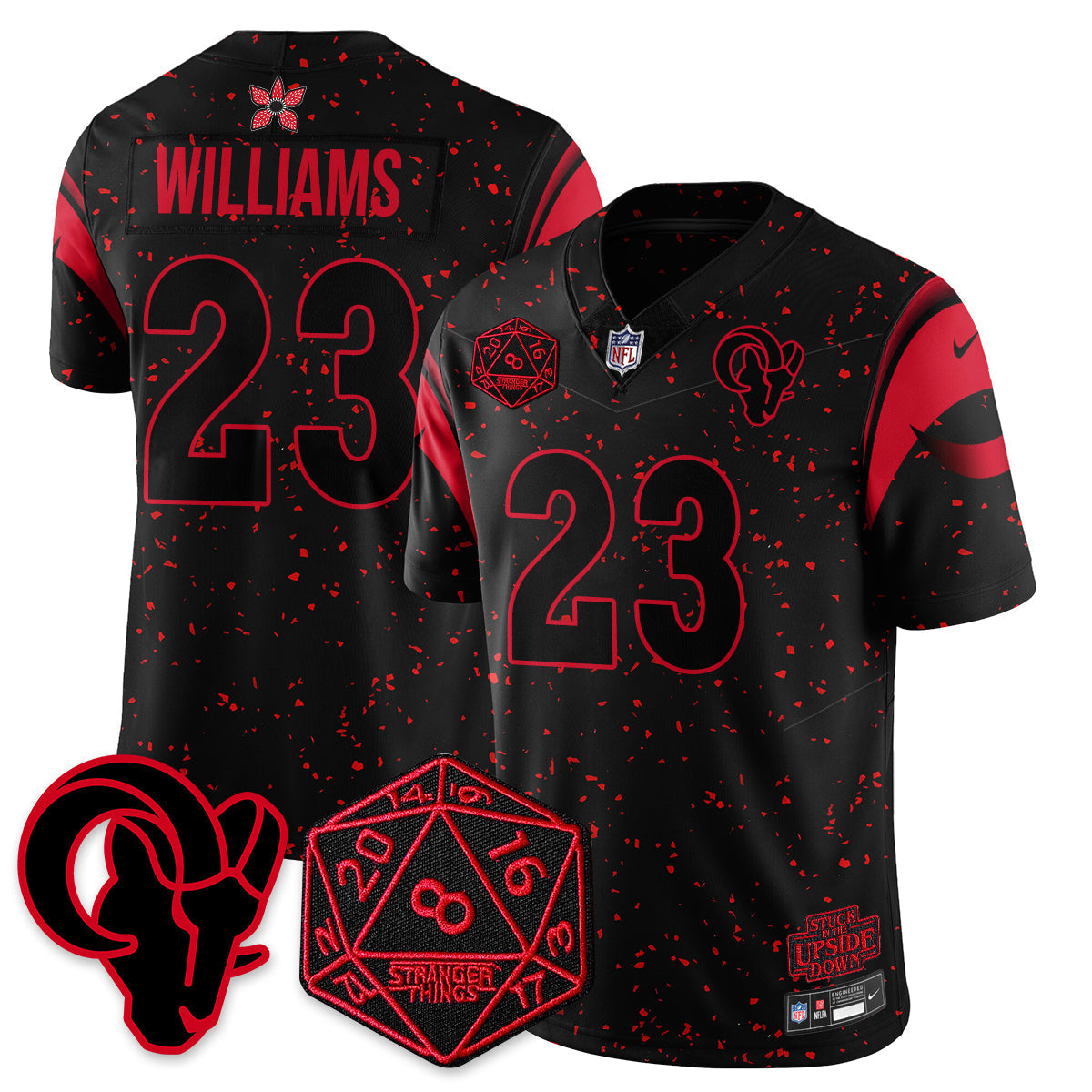 Los Angeles Rams Stranger Things Vapor Limited Jersey V2 - All Stitched