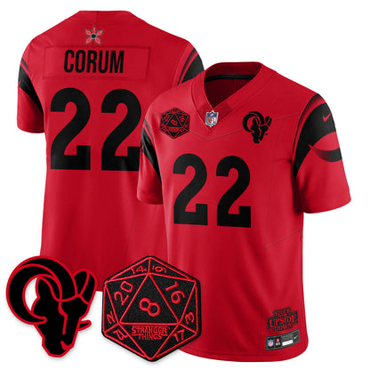 Los Angeles Rams Stranger Things Vapor Limited Jersey - All Stitched