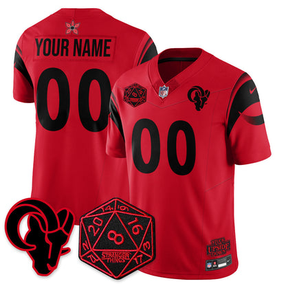 Custom Los Angeles Rams Stranger Things Vapor Limited Jersey - All Stitched