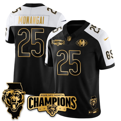 CHI NFC North Division Champions Vapor Limited Gold Jersey - Stitched