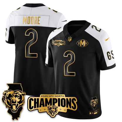CHI NFC North Division Champions Vapor Limited Gold Jersey - Stitched