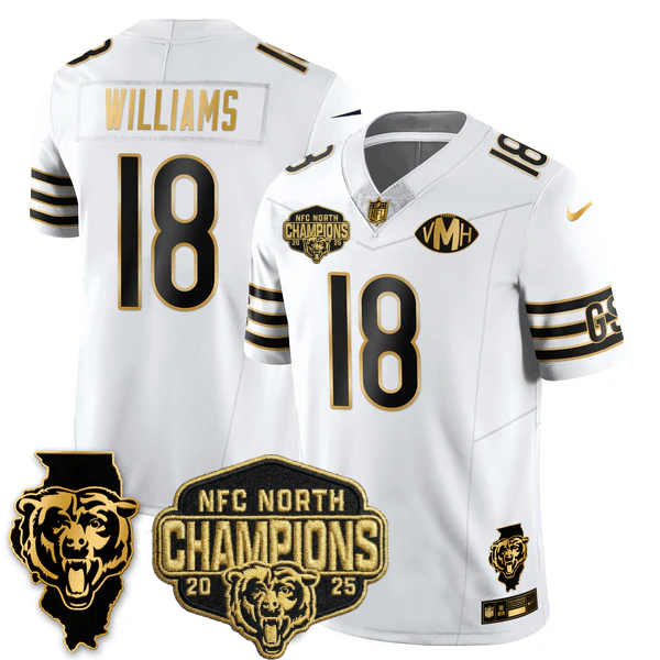 CHI NFC North Division Champions Vapor Limited Gold Jersey n2 - Stitched