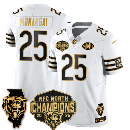 CHI NFC North Division Champions Vapor Limited Gold Jersey n2 - Stitched