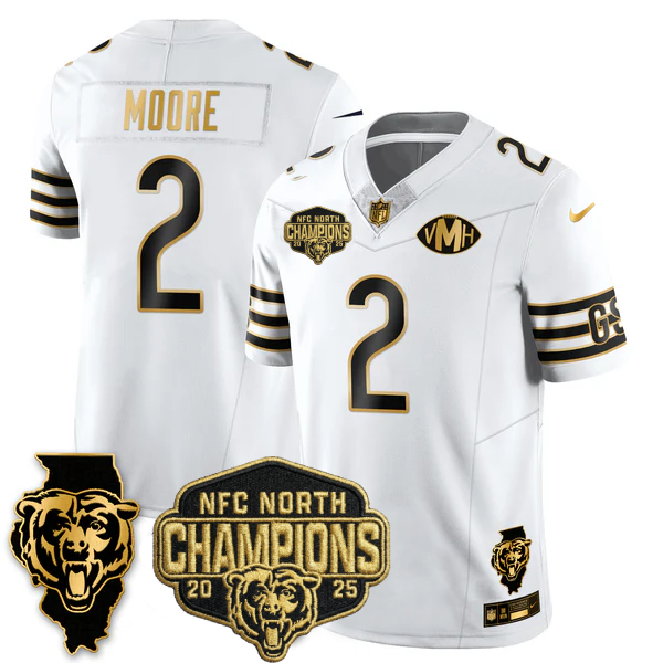CHI NFC North Division Champions Vapor Limited Gold Jersey n2 - Stitched